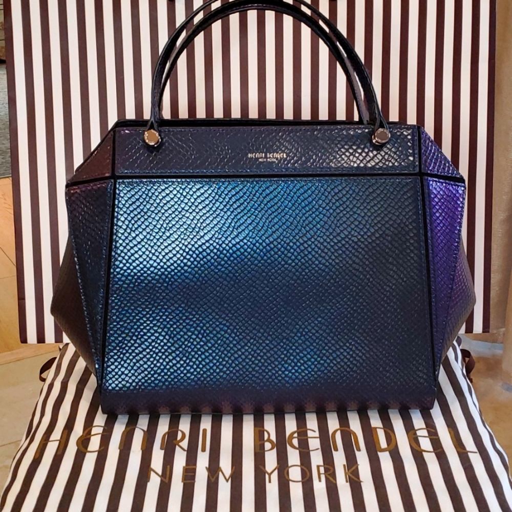 HENRI BENDELπHPπ Bijoux Satchel Metallic Snake Pattern! RARE! πππππππ - Picture 1 of 16